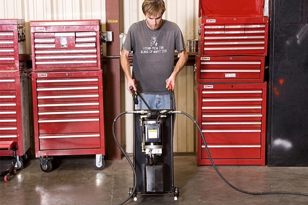 Place the MaxJax mobile power unit cart at the front or rear of the vehicle for optimal access