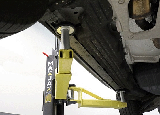 MaxJax portable two-post lift engineered for maximum safety, reliability, and strength.